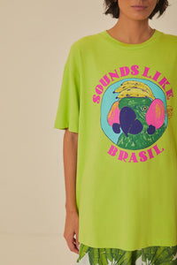 T-shirt ample Sounds Like Brasil en coton - Vert