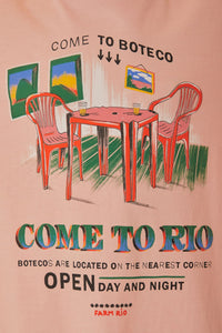 T-shirt ample Come to Rio en coton - Rose
