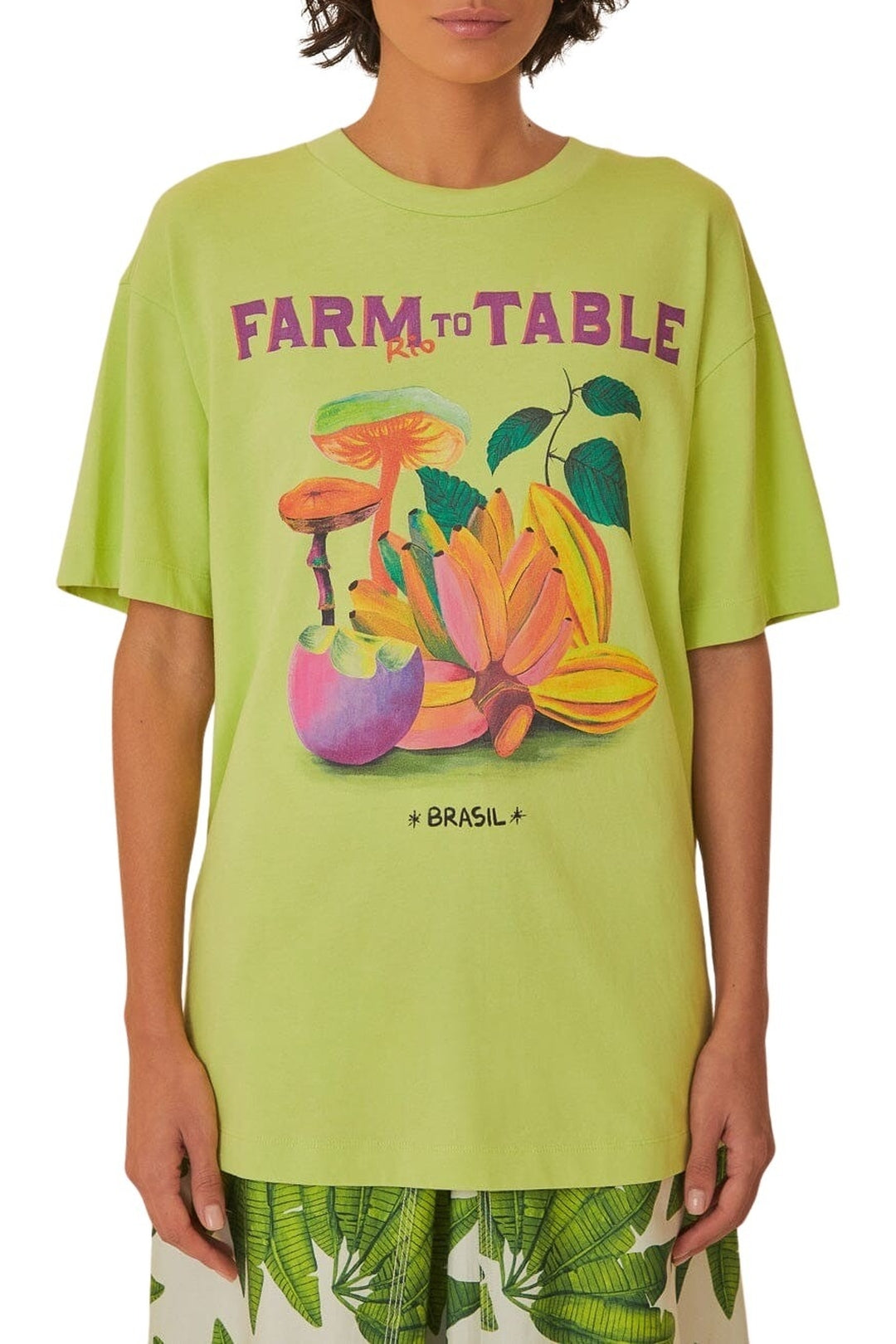 T-shirt ample Farm to Table en coton - Vert