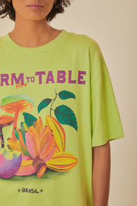 T-shirt ample Farm to Table en coton - Vert