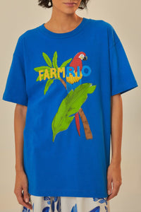 T-shirt ample Farmrio en coton - Bleu