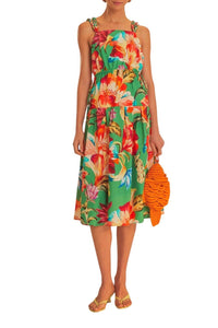 Robe midi sans manches Tropicart en coton - Vert