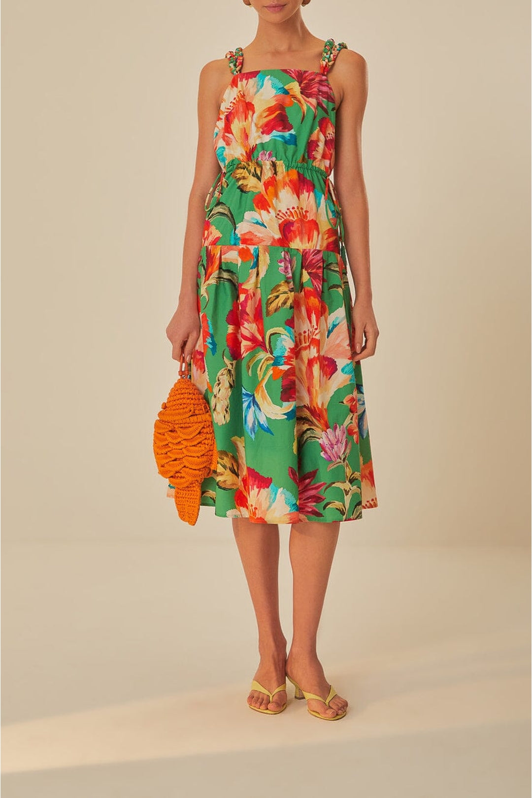 Robe midi sans manches Tropicart en coton - Vert