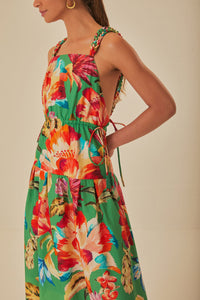 Robe midi sans manches Tropicart en coton - Vert