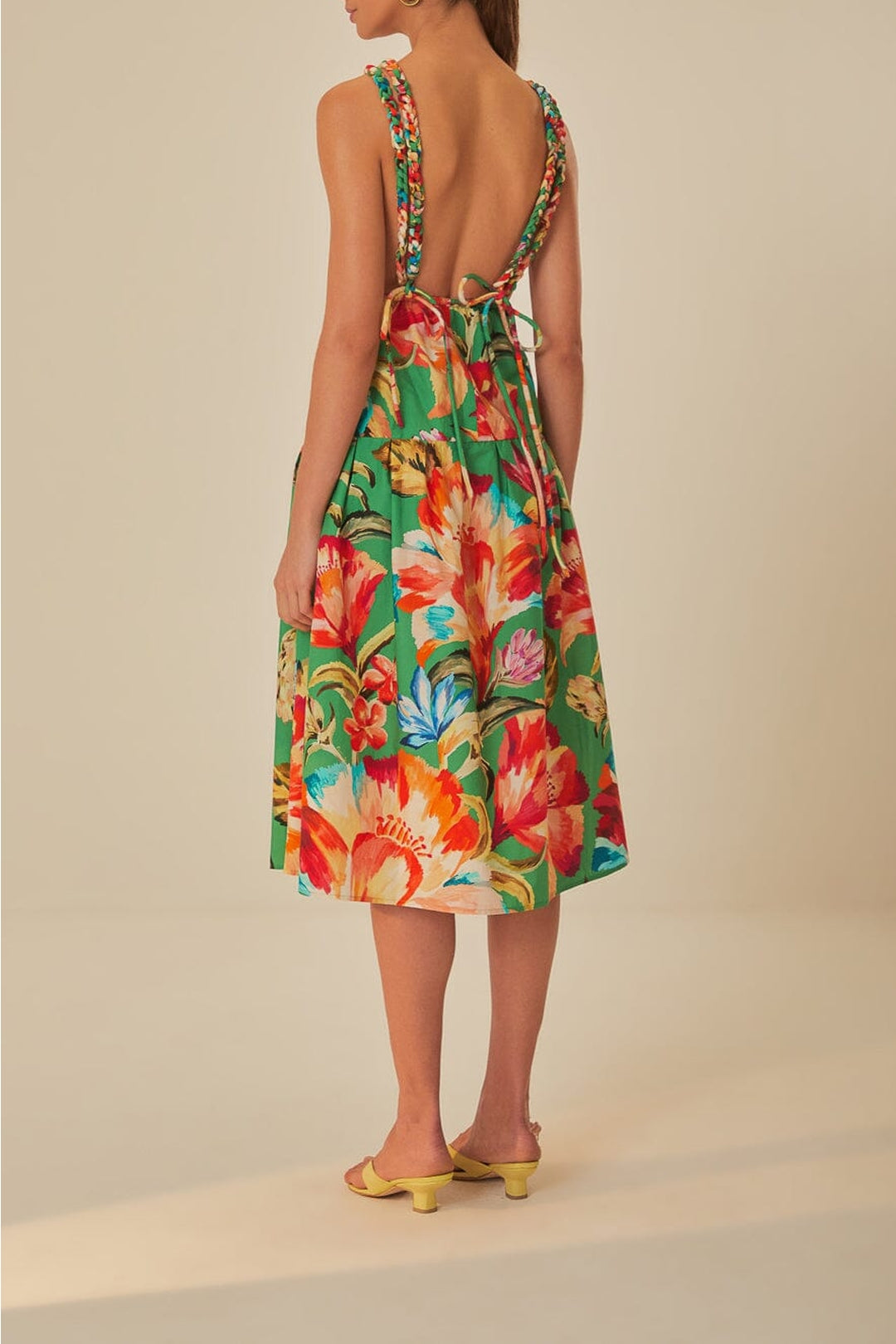Robe midi sans manches Tropicart en coton - Vert