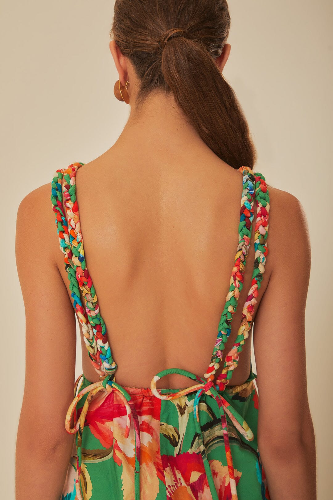 Robe midi sans manches Tropicart en coton - Vert