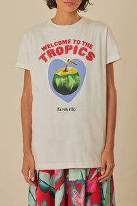 T-shirt ajusté Welcome to The Tropics en coton - Rouge