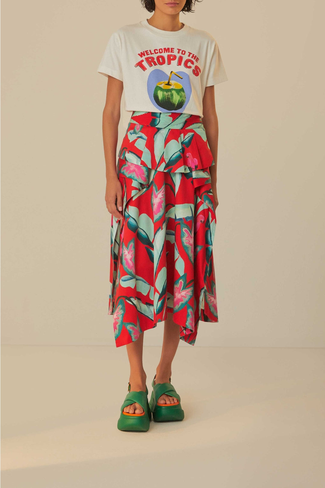 T-shirt ajusté Welcome to The Tropics en coton - Rouge