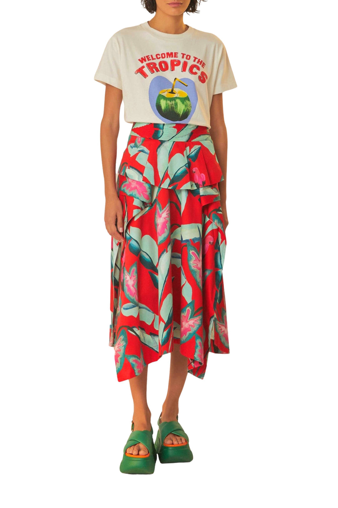 T-shirt ajusté Welcome to The Tropics en coton - Rouge