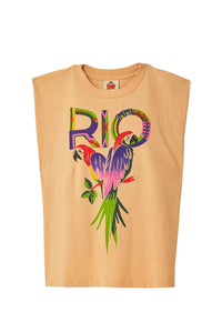 T-shirt Rio épaulettes en coton - Beige
