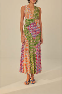 Robe longue nouée Noix de cajou - Multicolore