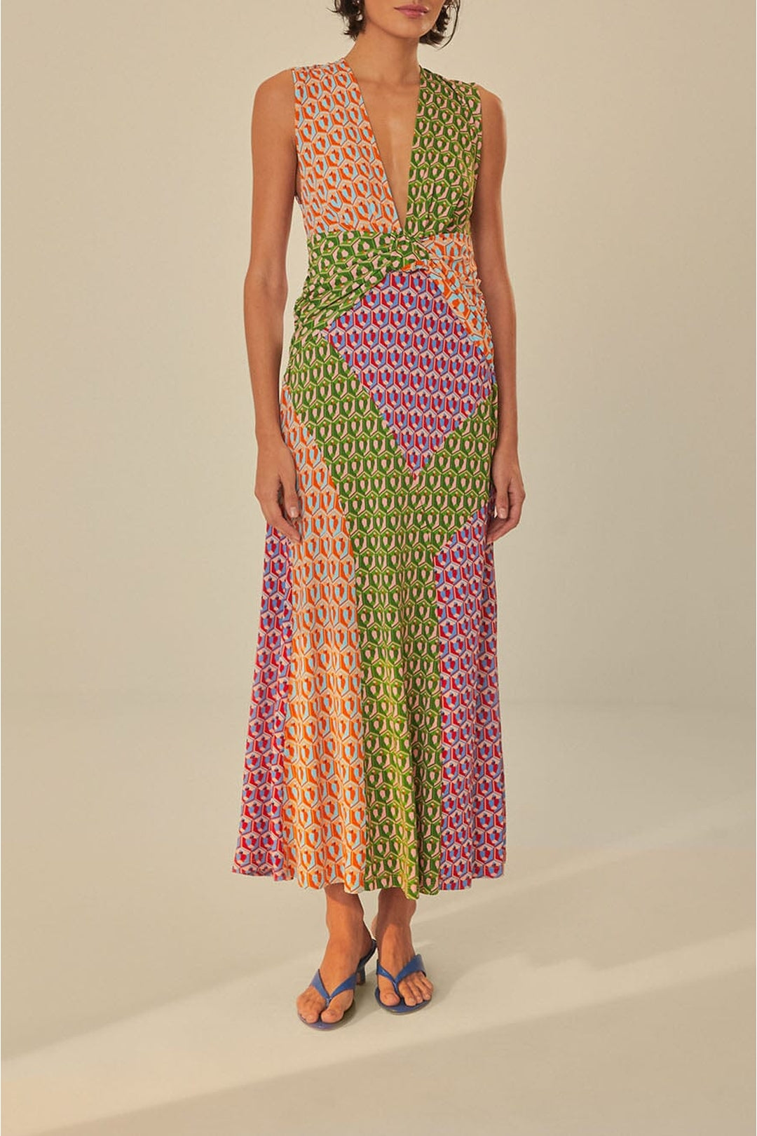 Robe longue nouée Noix de cajou - Multicolore