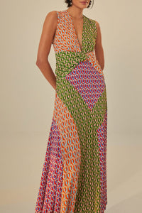 Robe longue nouée Noix de cajou - Multicolore