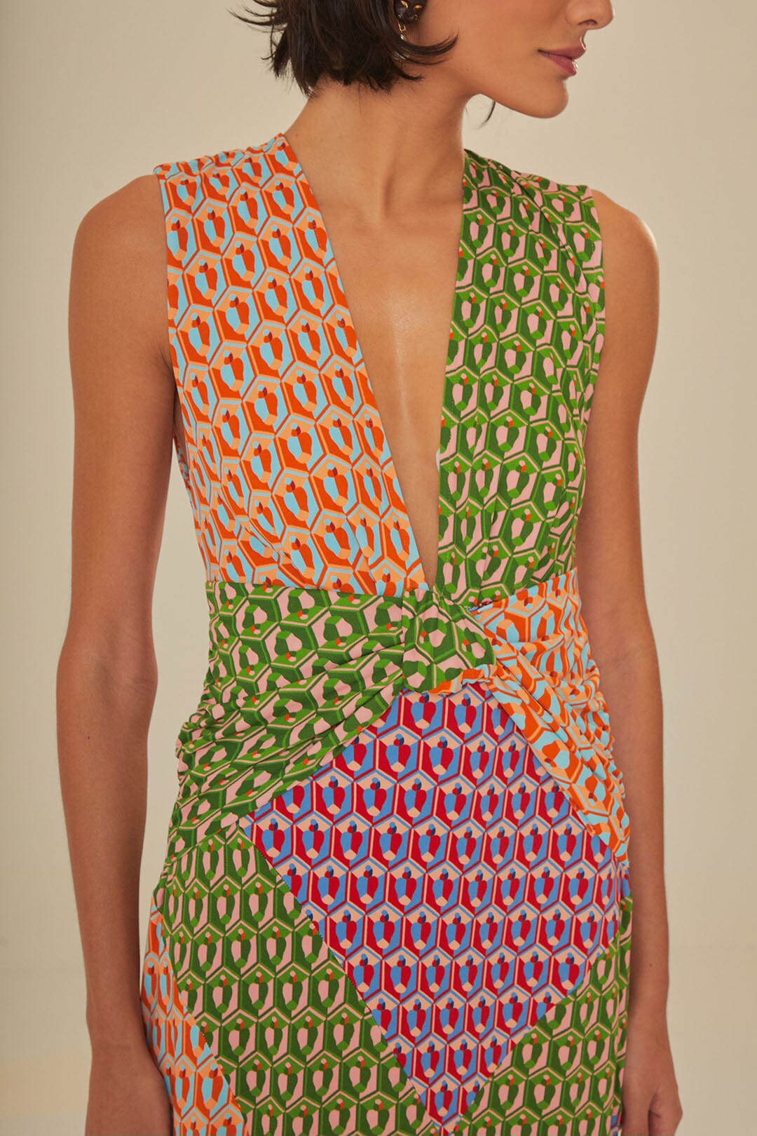 Robe longue nouée Noix de cajou - Multicolore