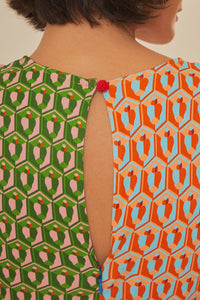 Robe longue nouée Noix de cajou - Multicolore