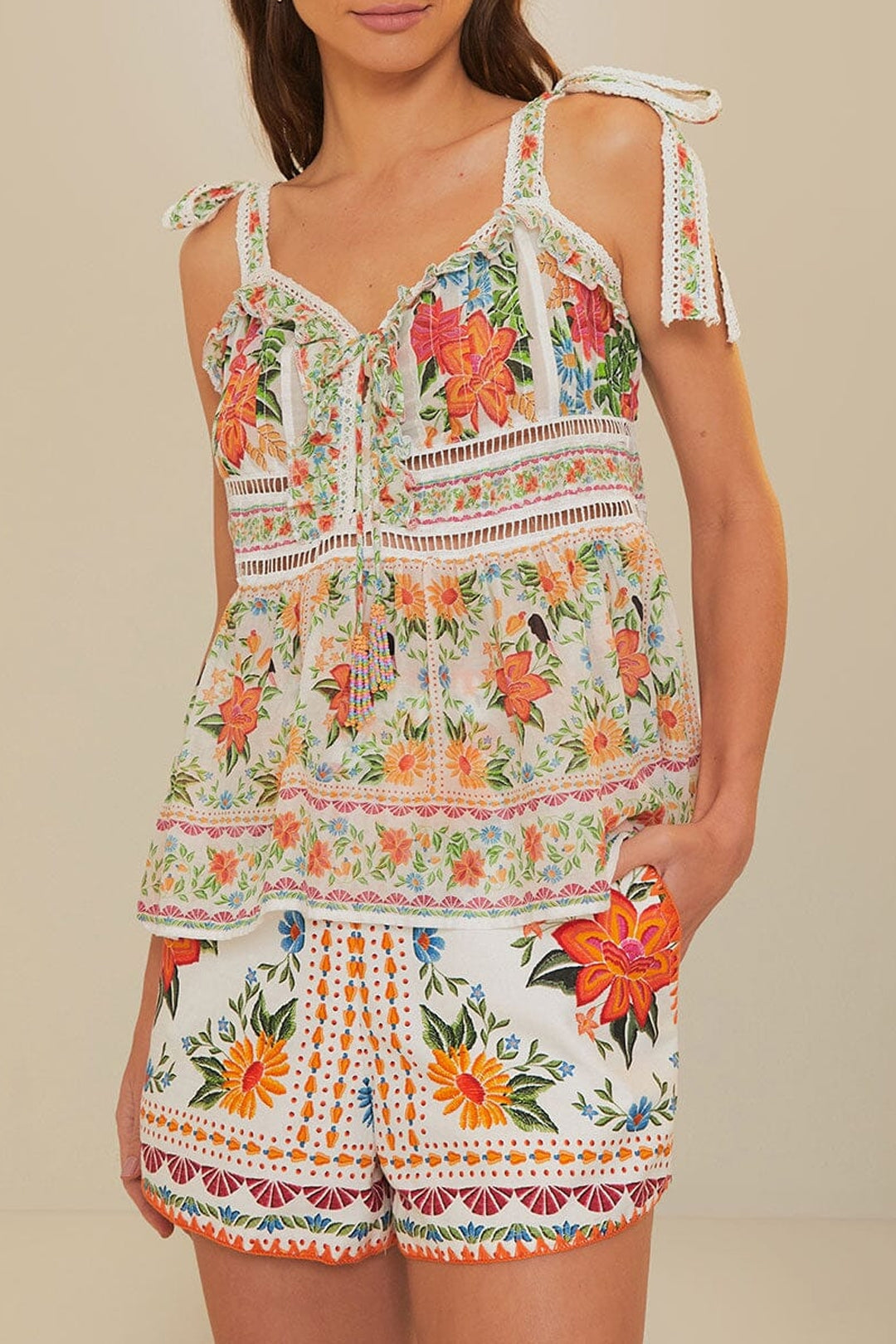 Short Bloom Garden en coton - Orange