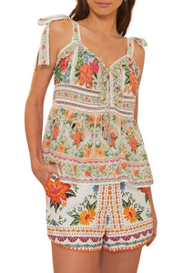 Short Bloom Garden en coton - Orange