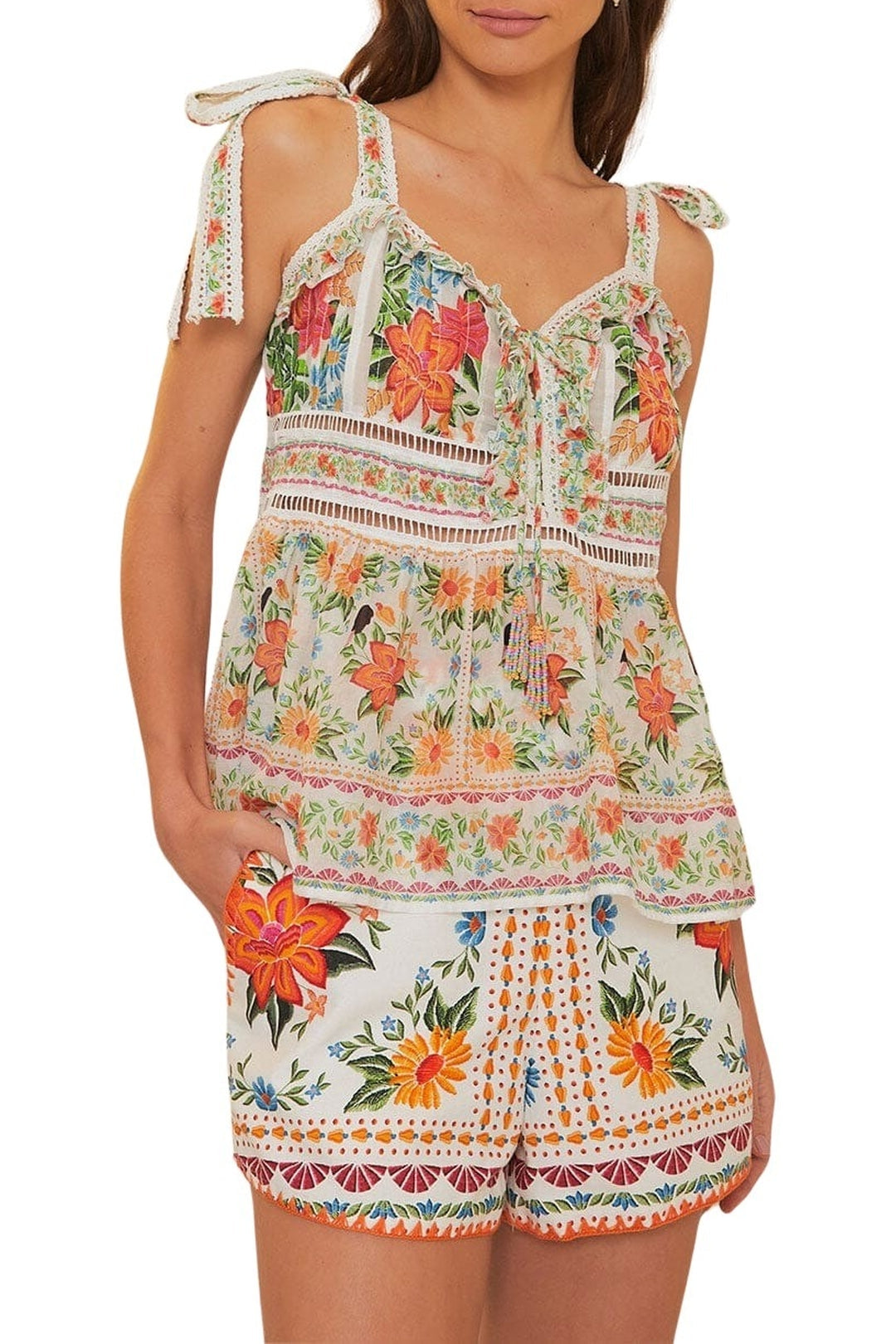 Short Bloom Garden en coton - Orange