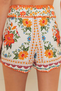 Short Bloom Garden en coton - Orange