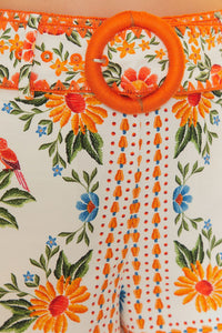 Short Bloom Garden en coton - Orange