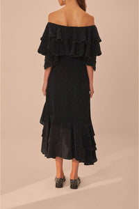 Robe longue à épaules dénudées - Noir