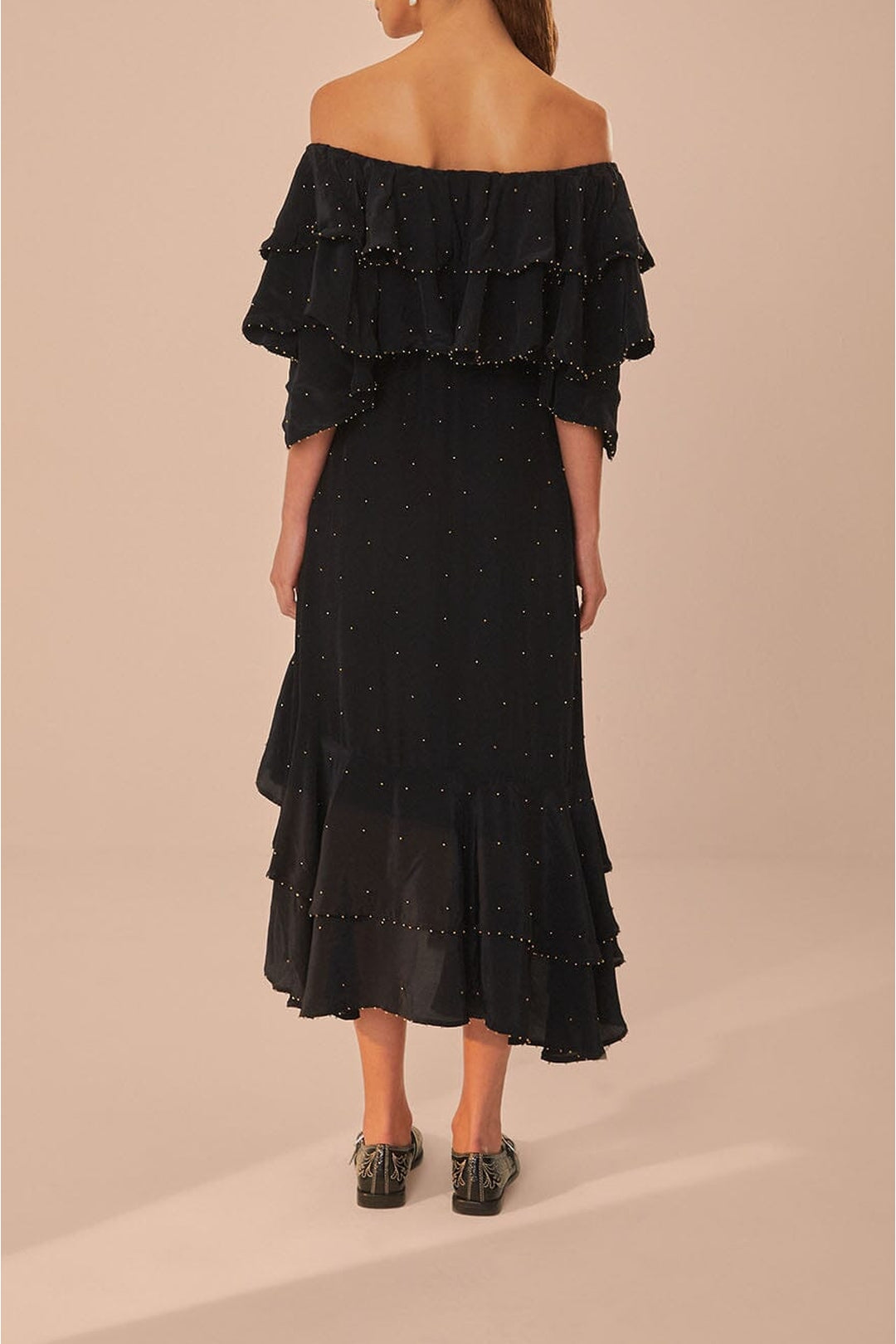 Robe longue à épaules dénudées - Noir