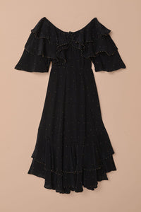 Robe longue à épaules dénudées - Noir