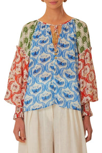 Blouse Estivale en coton - Bleu