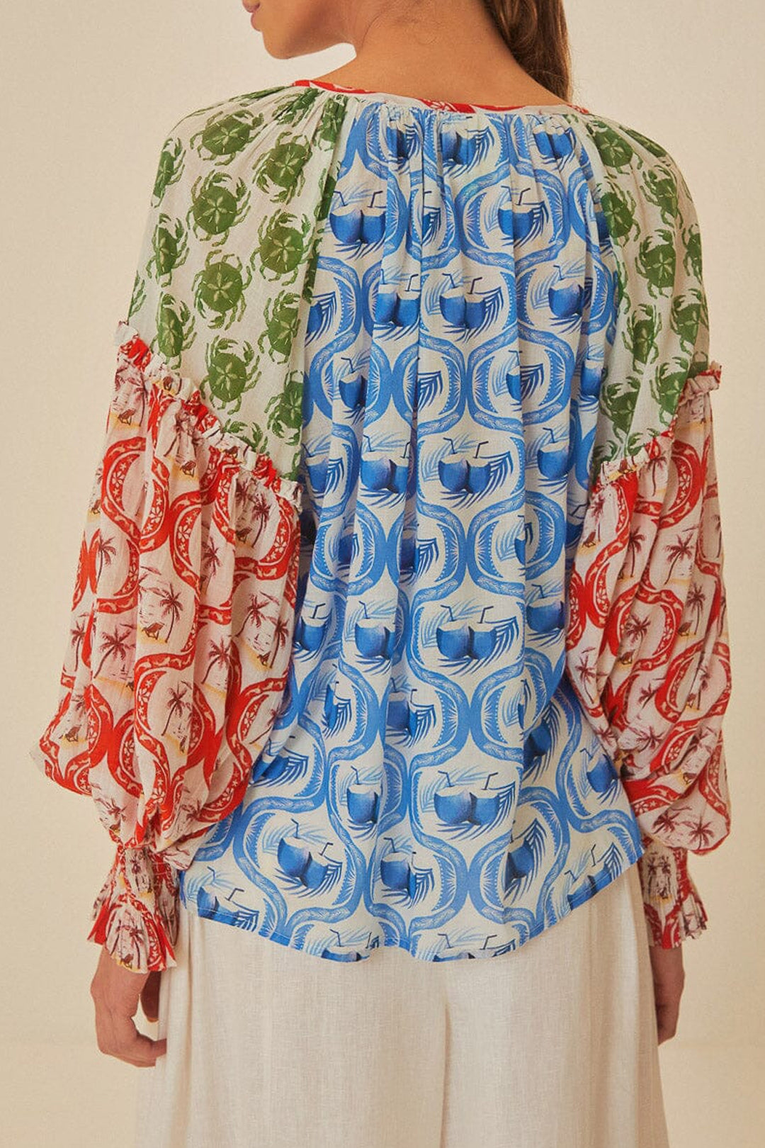 Blouse Estivale en coton - Bleu