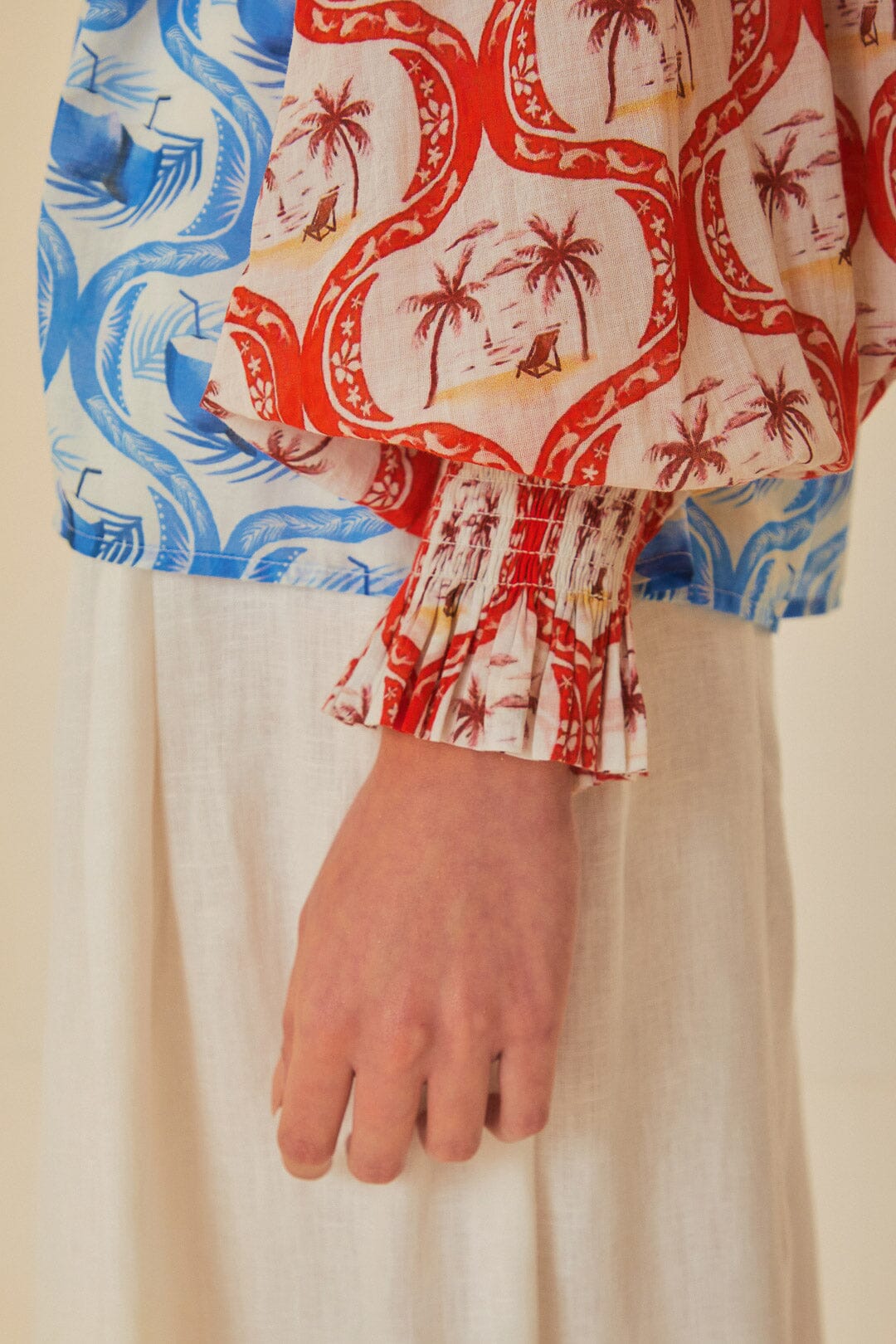Blouse Estivale en coton - Bleu
