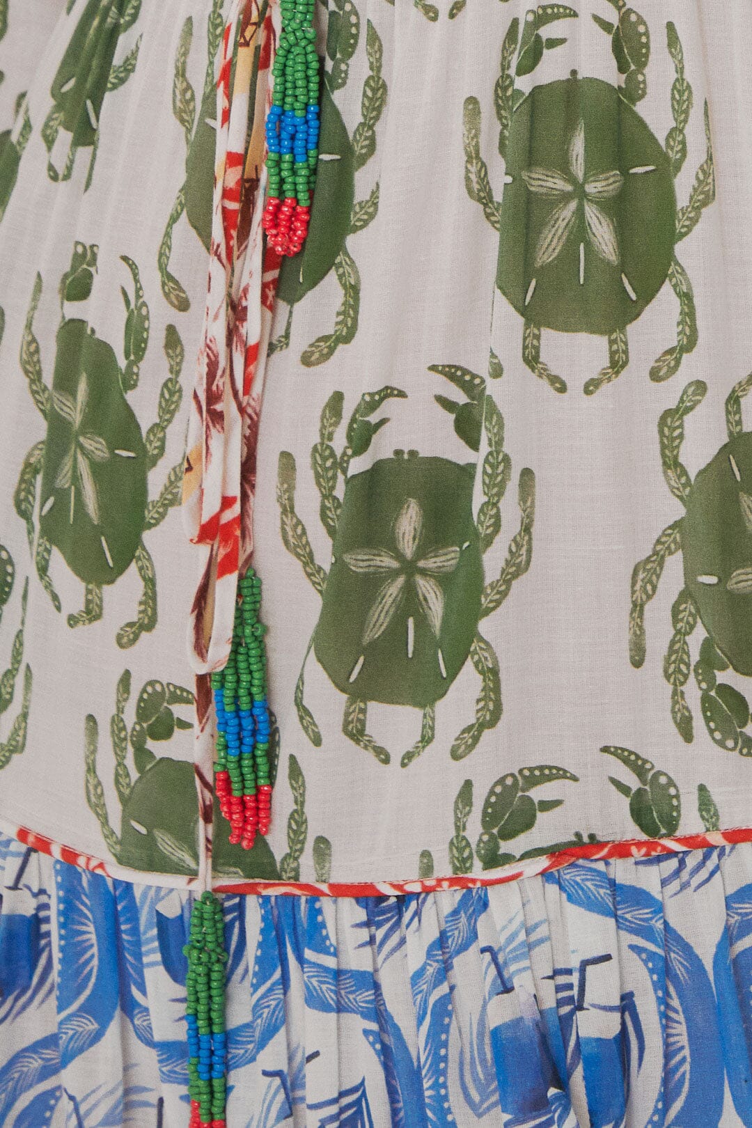 Robe longue à manches longues et imprimé en coton - Multicolore