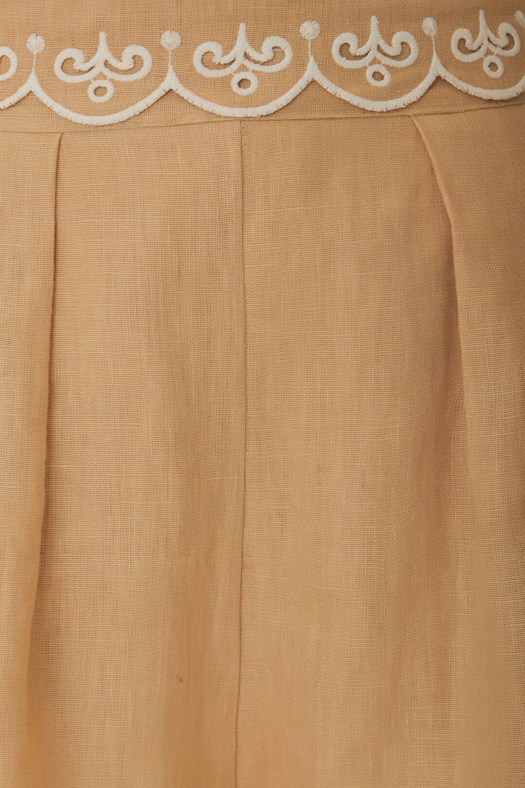 Short brodé en lin - Beige