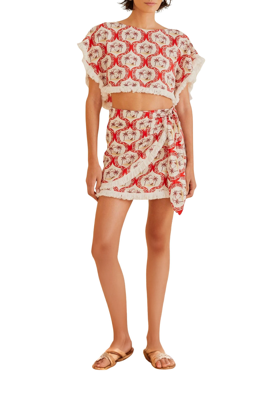 Blouse Summer Beach en lin - Rouge