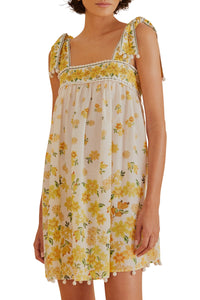 Robe courte Azaleia en coton - Jaune