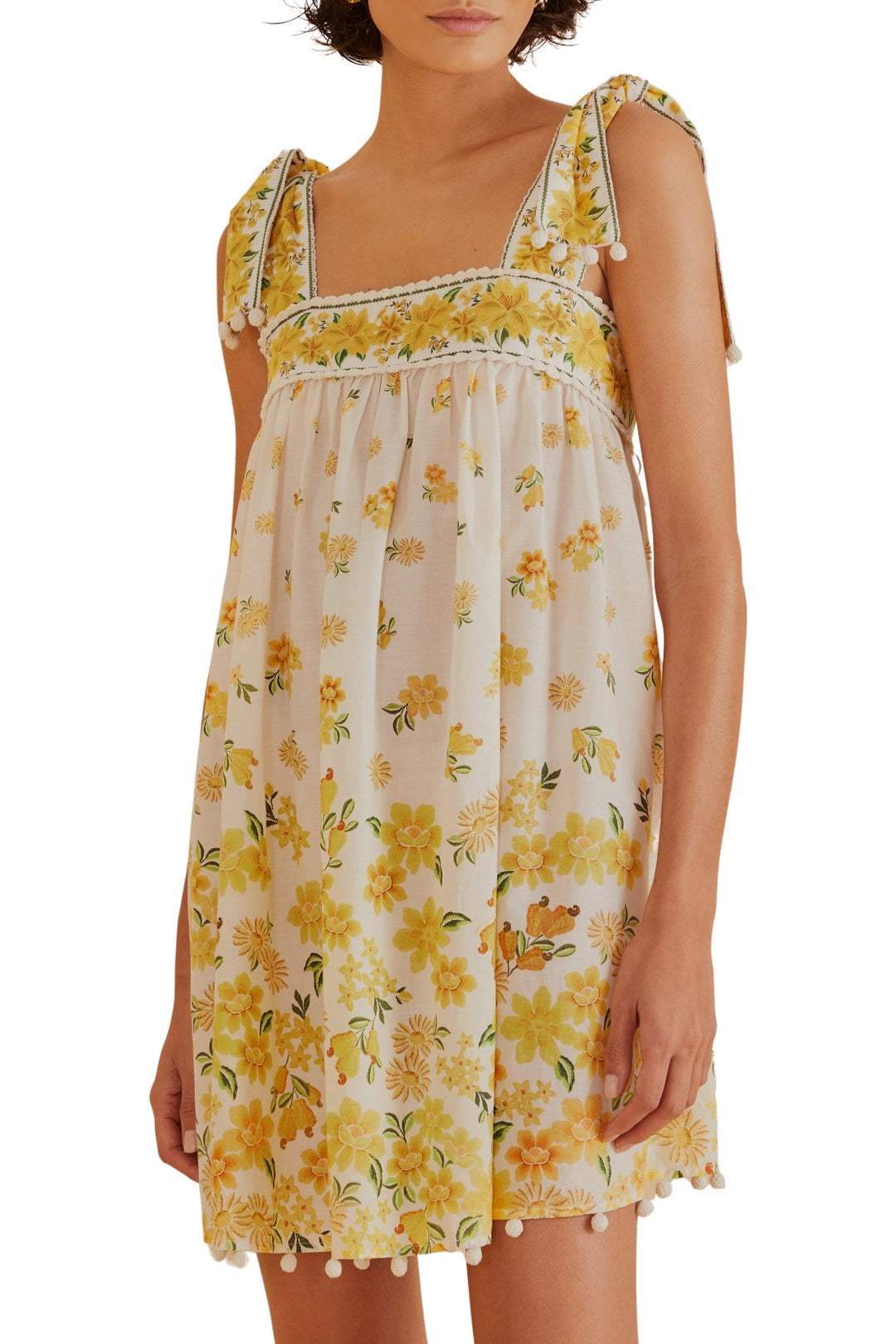 Robe courte Azaleia en coton - Jaune