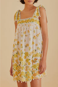 Robe courte Azaleia en coton - Jaune