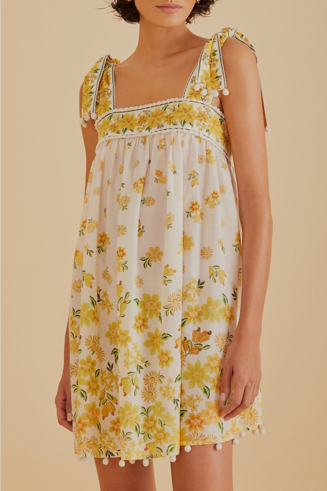 Robe courte Azaleia en coton - Jaune