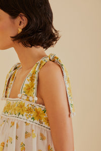 Robe courte Azaleia en coton - Jaune
