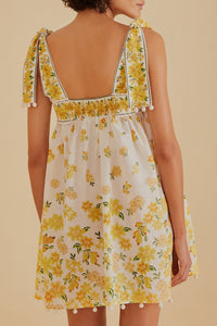 Robe courte Azaleia en coton - Jaune