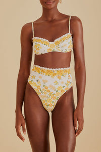 Bas de bikini Azaleia taille haute - Jaune
