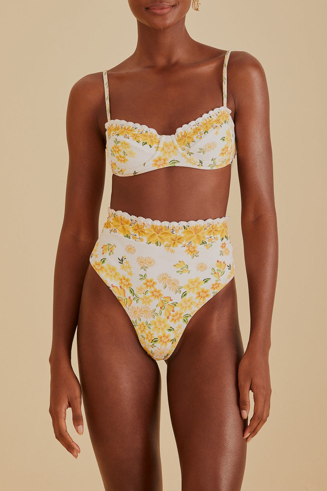 Bas de bikini Azaleia taille haute - Jaune