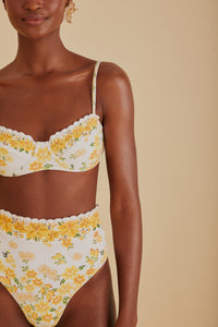 Bas de bikini Azaleia taille haute - Jaune