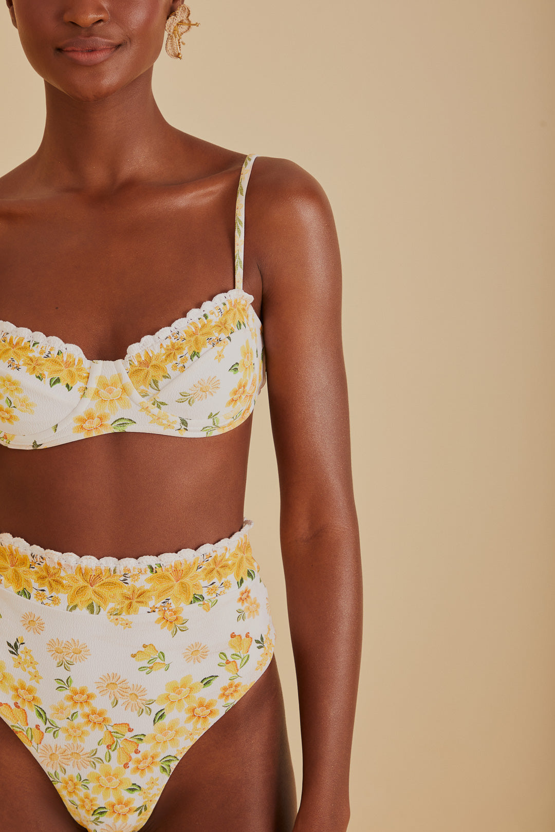 Bas de bikini Azaleia taille haute - Jaune