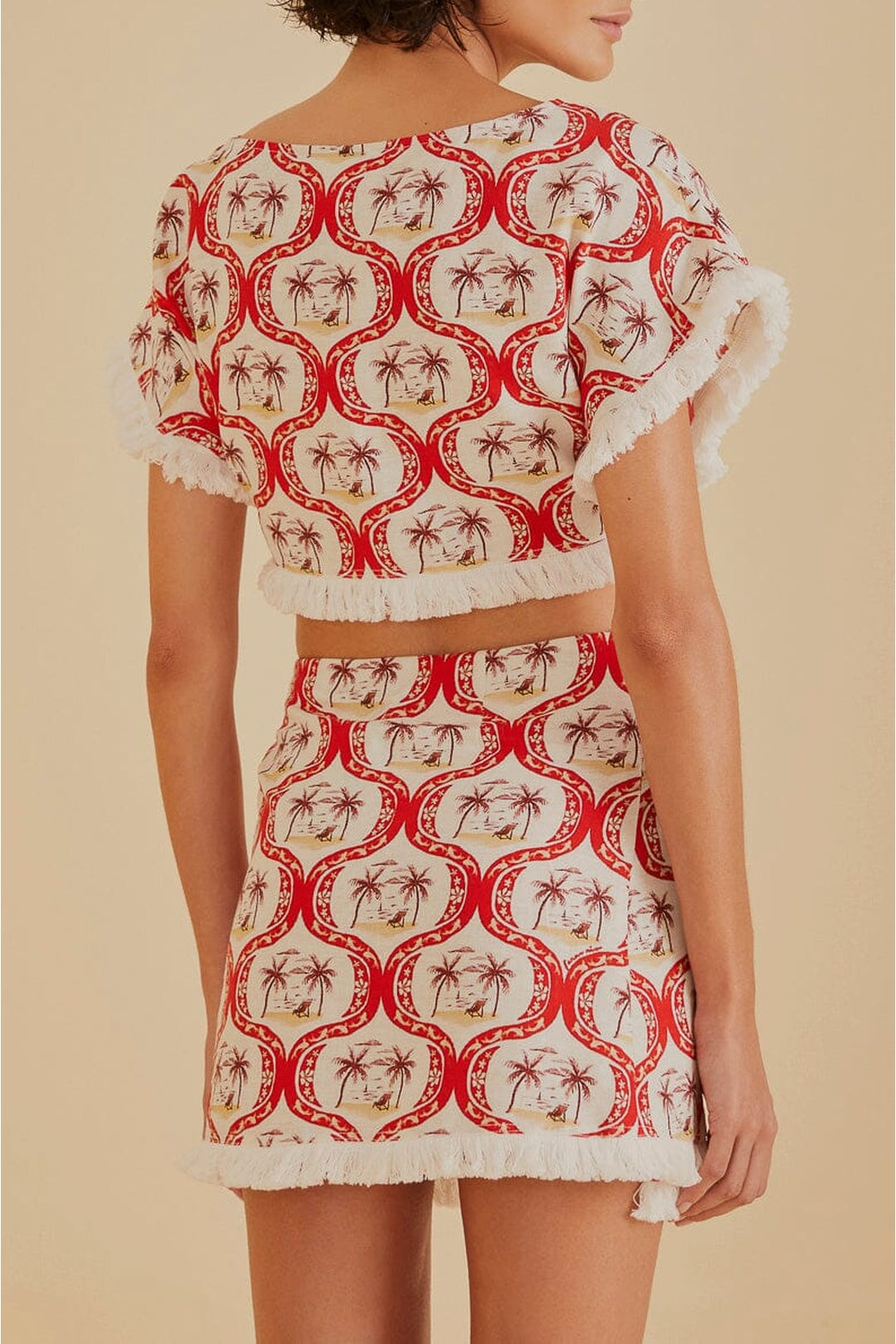 Blouse Summer Beach en lin - Rouge