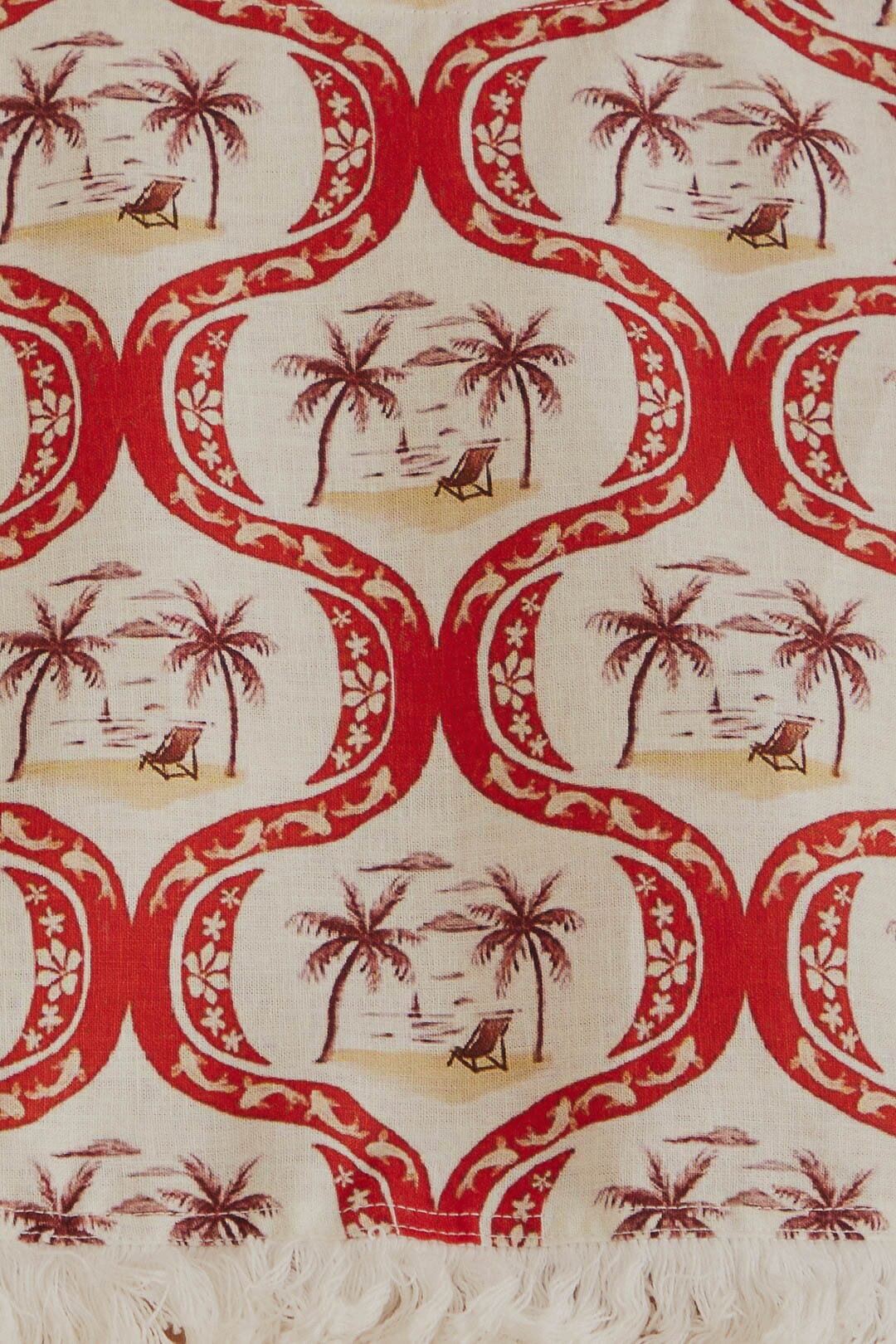 Blouse Summer Beach en lin - Rouge
