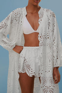 Short Laise en coton - Blanc
