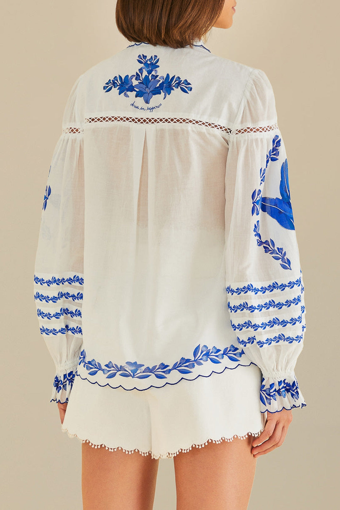Blouse Jardin en coton - Bleu