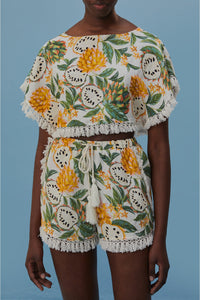 Short Biriba en lin - Jaune