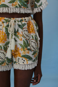 Short Biriba en lin - Jaune