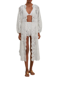 Kimono Laise en coton - Blanc